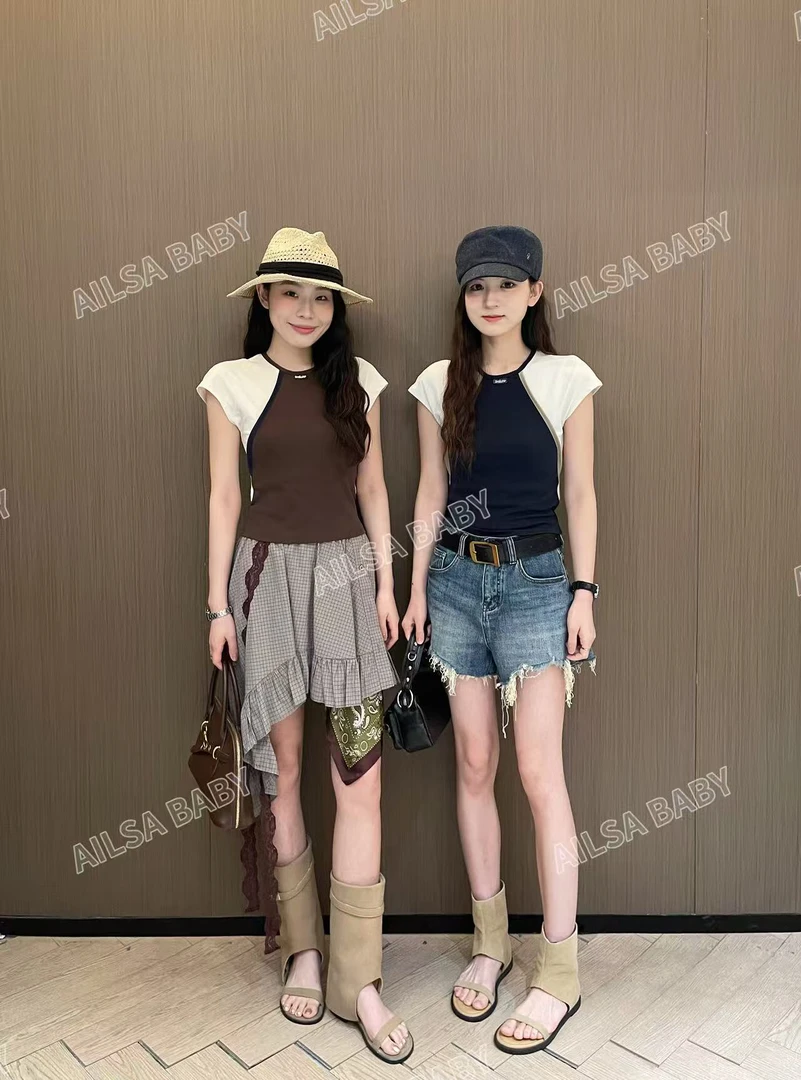 【AILSA BABY】深圳欧货设计款小众显瘦露腰小心机T/52910A