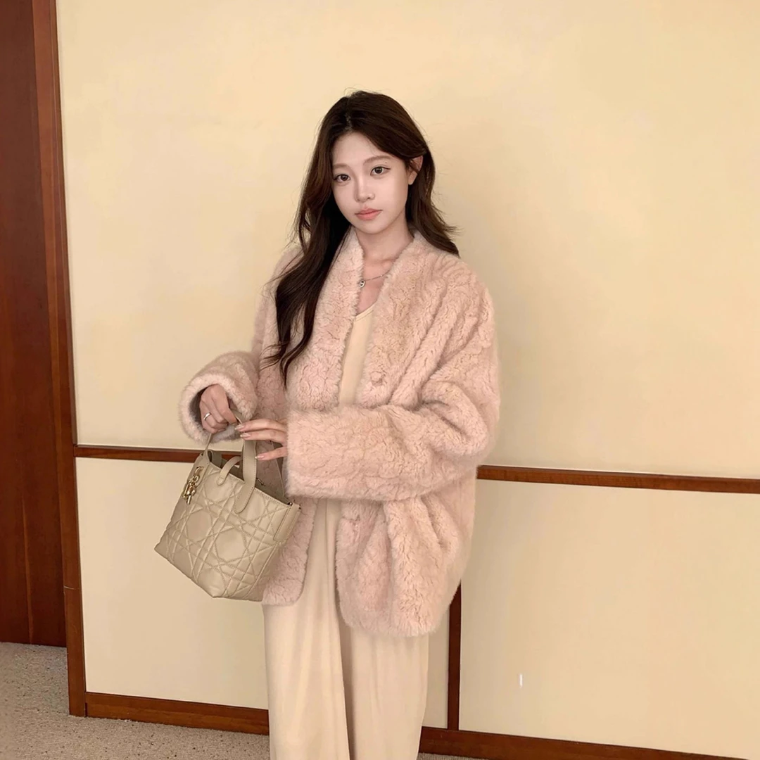 哥弟阿玛施正品千金风环保皮草外套女冬高级感立领毛毛大衣年轻款