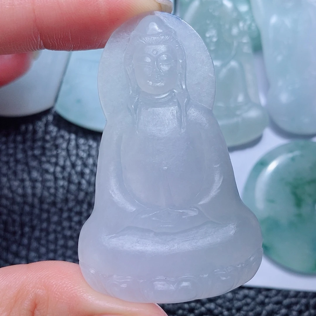 定制翡翠未镶嵌毛货付款后确认抛光