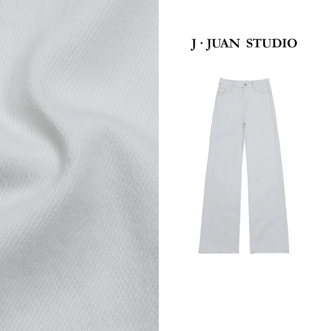 【J.Juan】清蓝奶油-夏季窄版直筒牛仔裤高个子女装直筒阔腿窄直筒