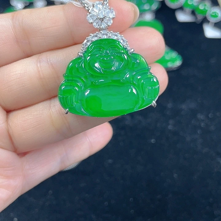 翡翠银S925镶嵌吊坠(不含链)