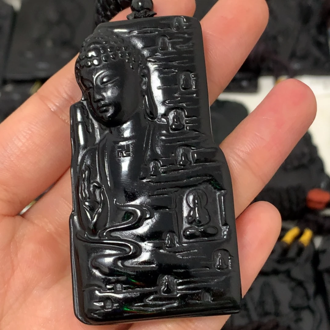 天然缅甸a货钢琴黑挂件