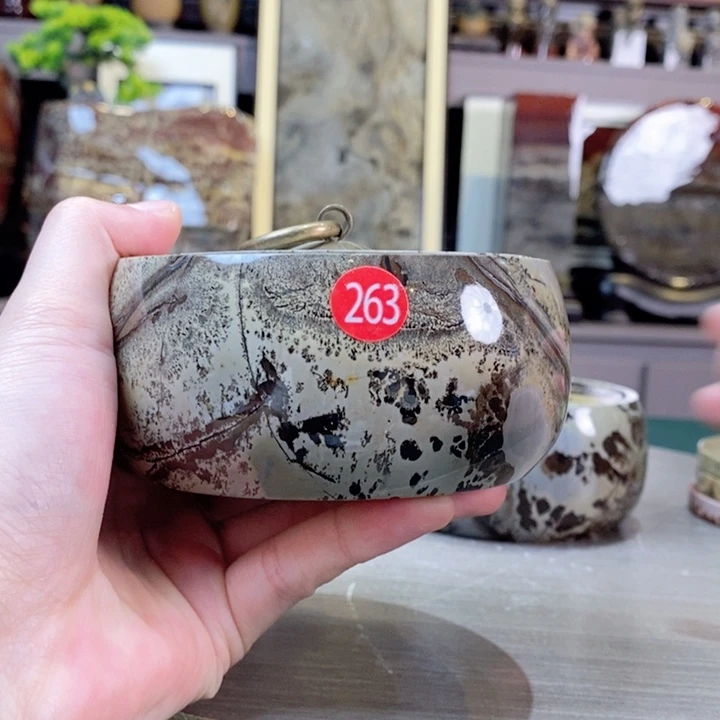 浪***涛石材广西国画石草花石