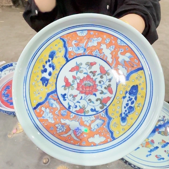 景德镇高温陶瓷鱼藻纹