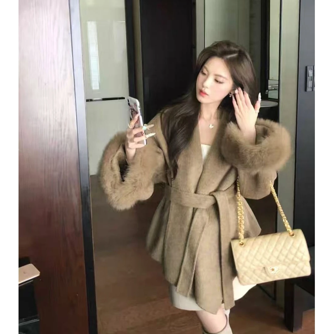 高端气质毛呢子外套中长款2025年秋冬洋气毛呢大衣女S611083