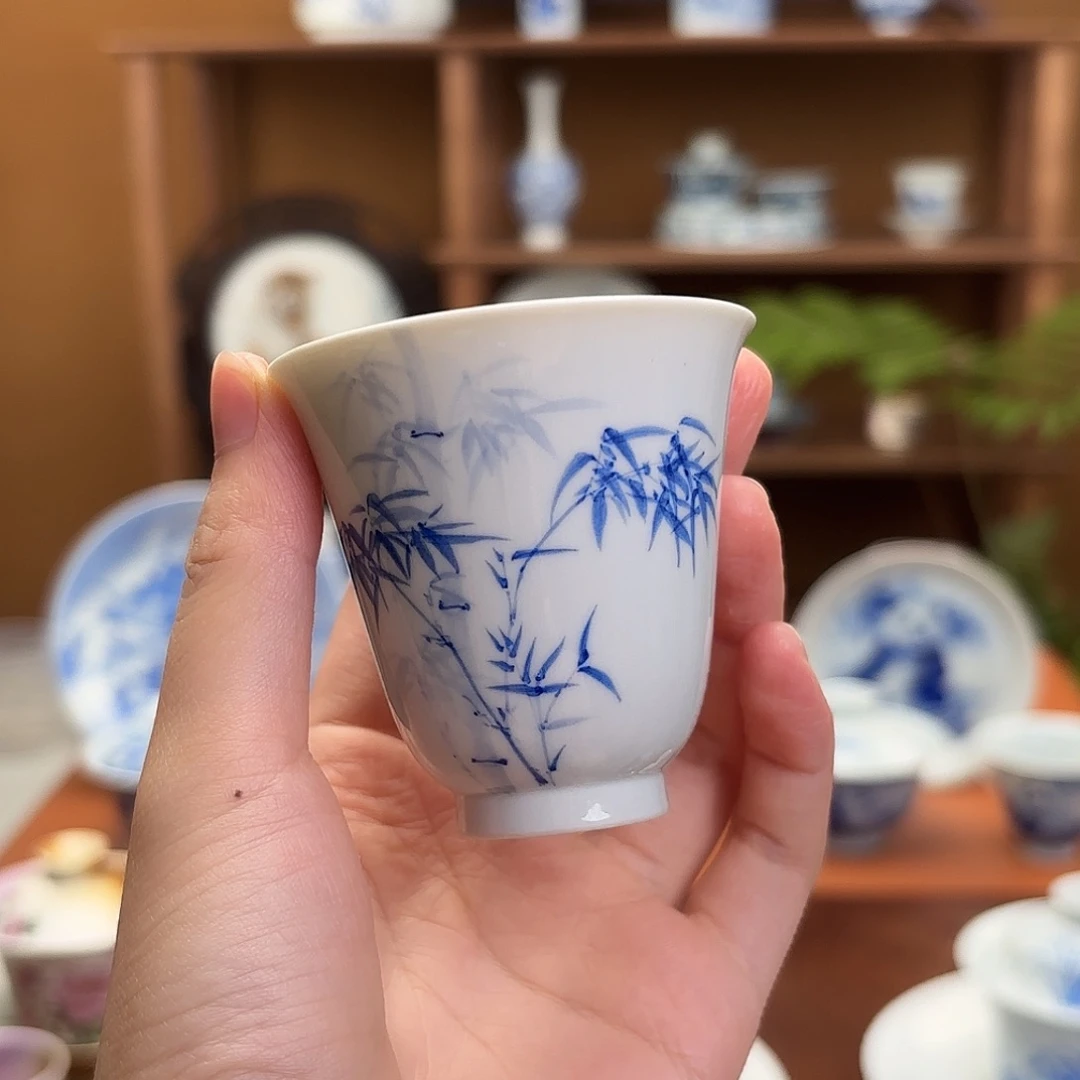工***行手工手绘竹子杯子