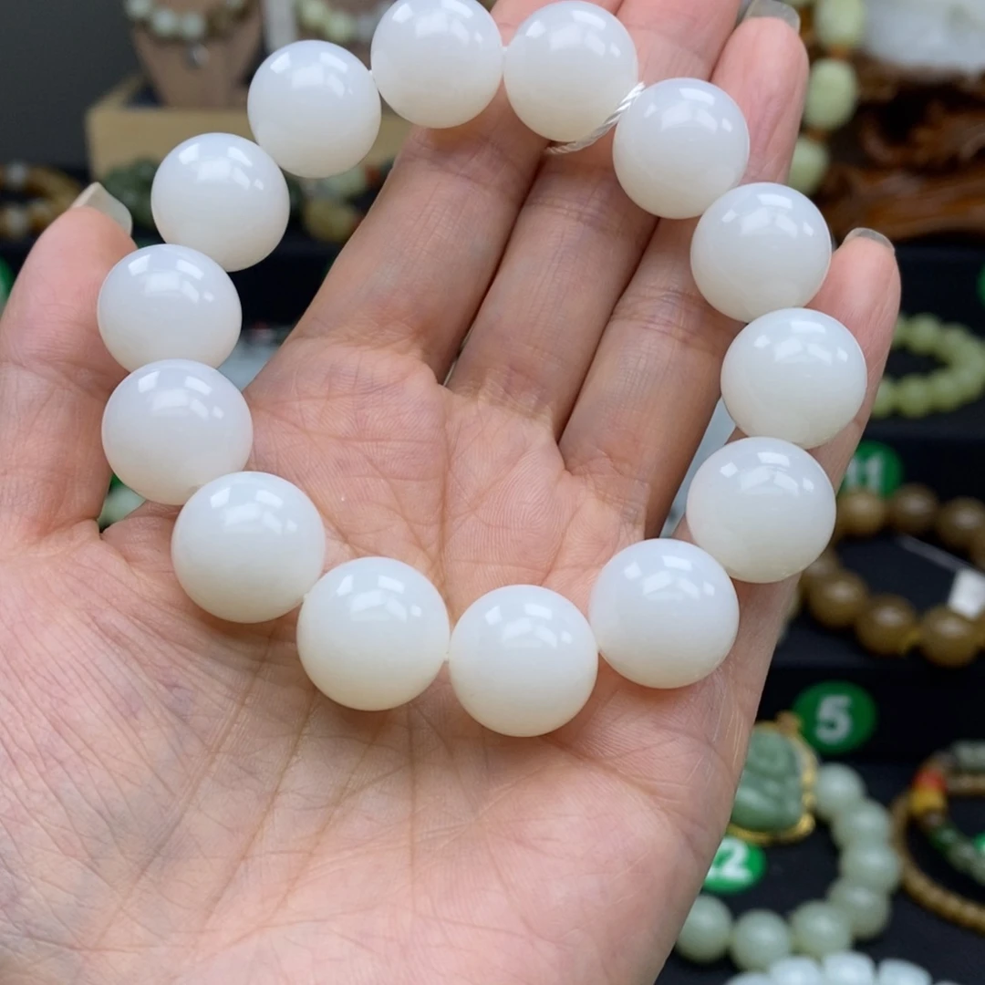 和田玉手链未镶嵌小*手15m m