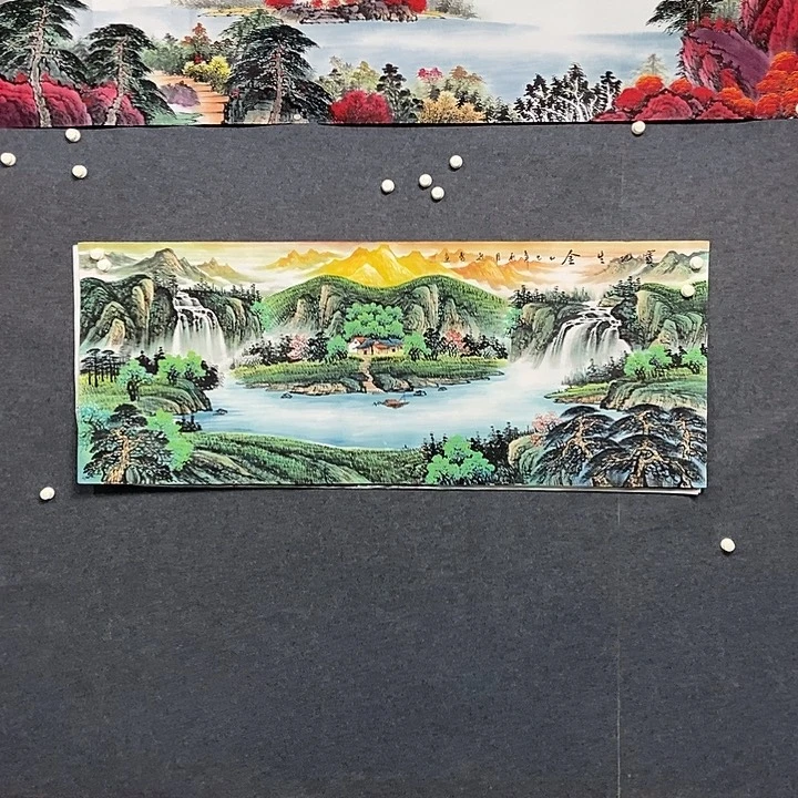 国画小六尺金山一副