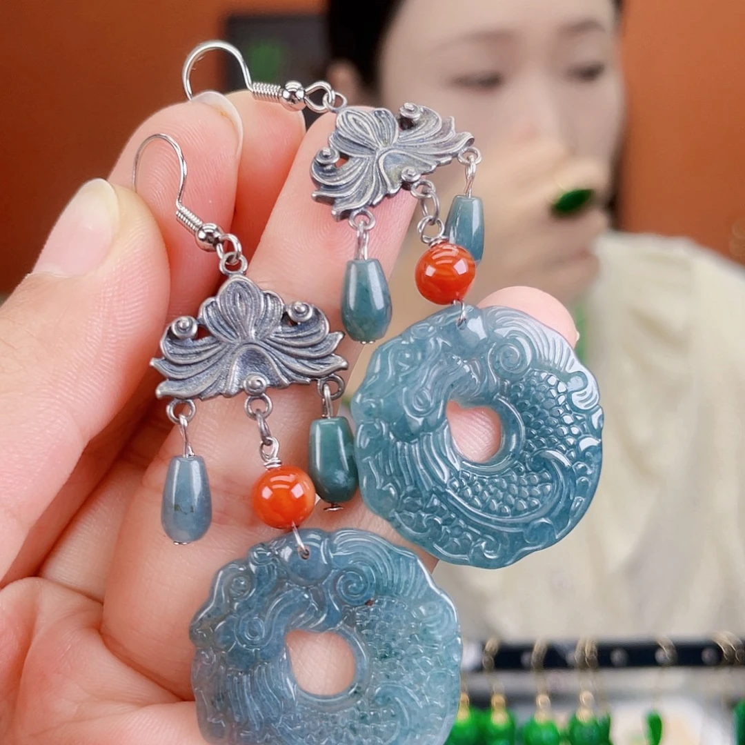 翡翠未镶嵌耳饰饰品