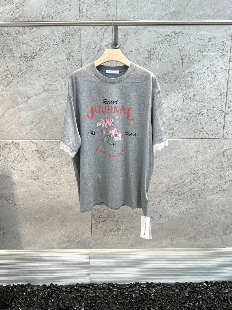 【JR】设计师品牌25年春夏新品蕾丝边短袖T恤JWHAAT200255