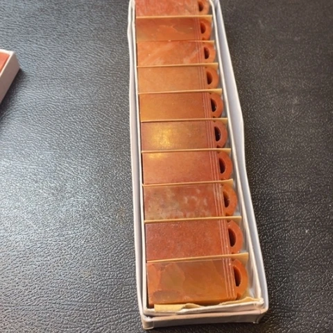 浙江红石印石弘*2.0*5.0瓦章一组十枚