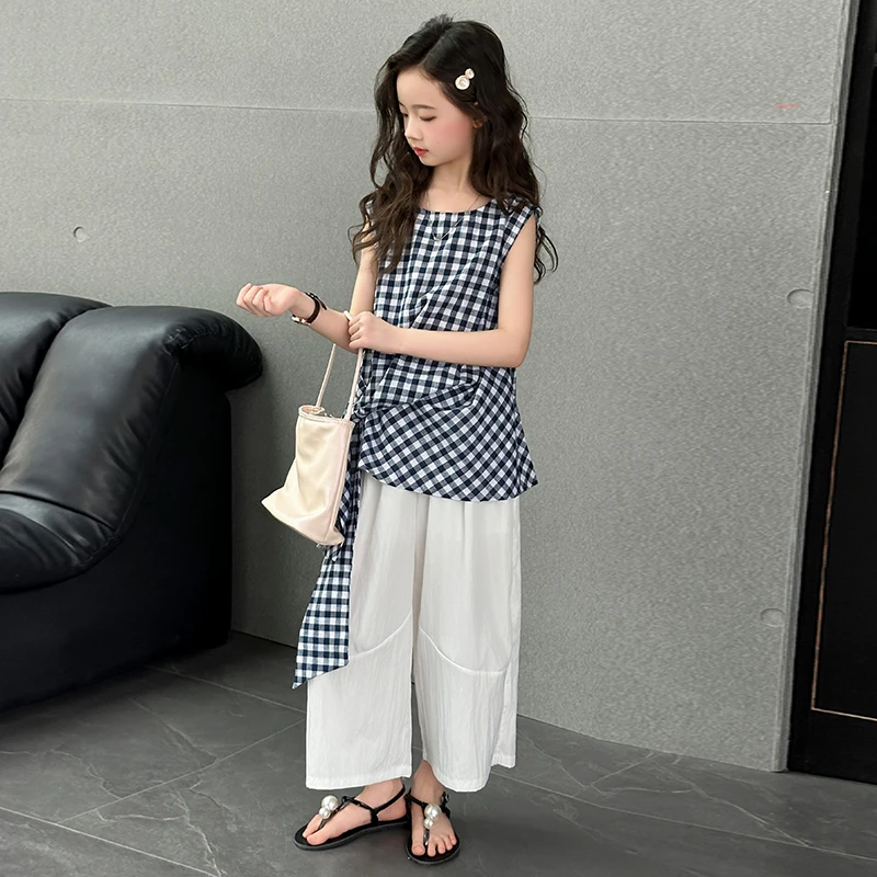 简约潮牌店铺儿童服装2025年款衣服女童装夏装套装6-12岁高级感15