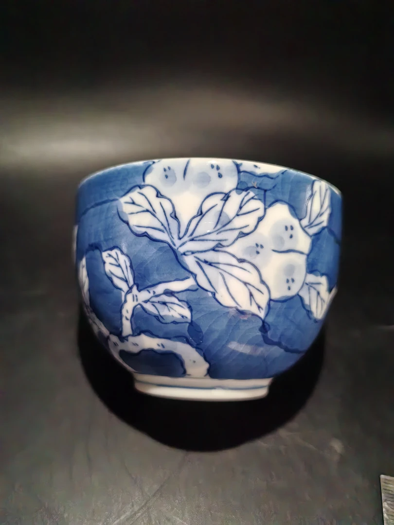 华山桃子青花蛋壳瓷杯01/31蓝色