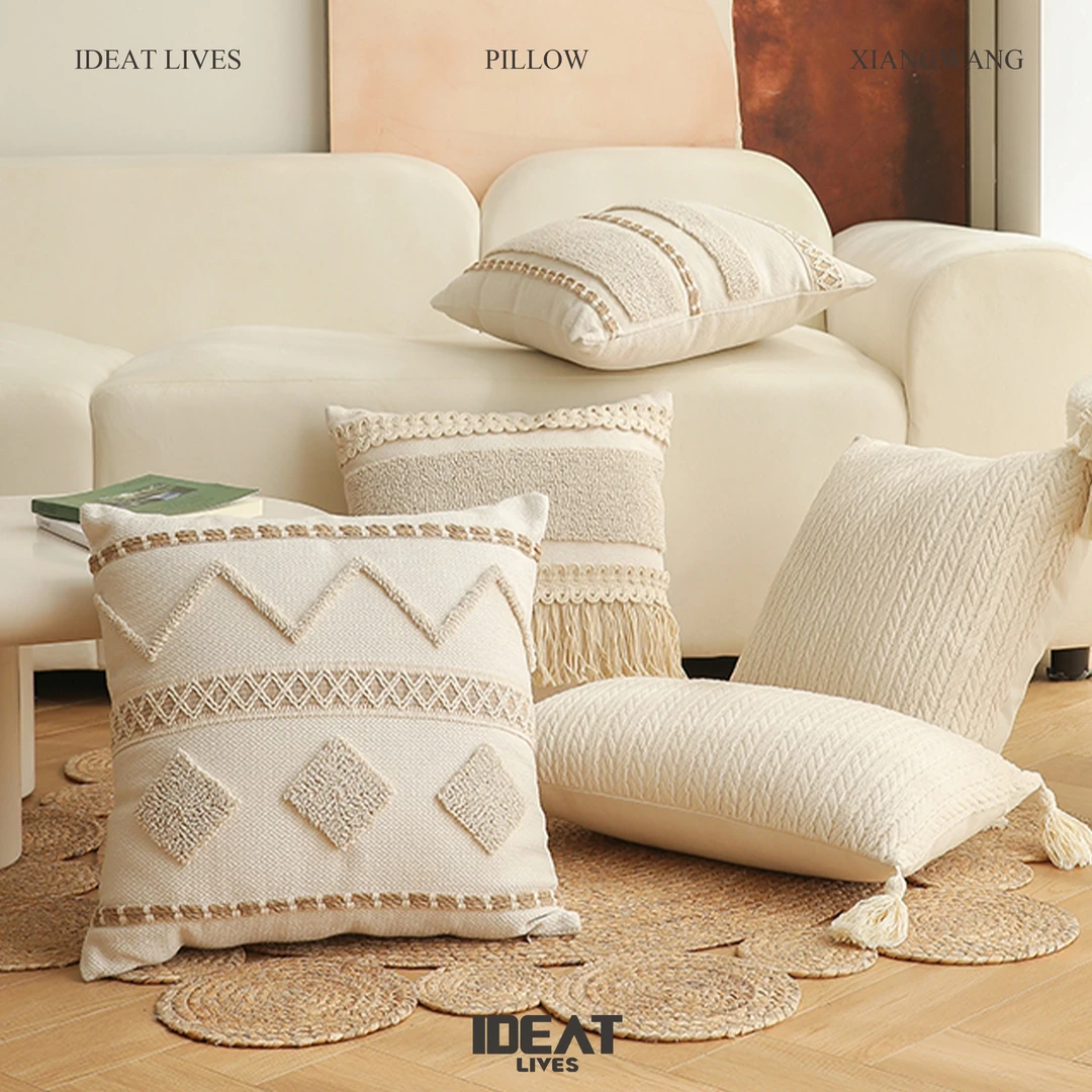 北欧ins风刺绣抱枕套格子客厅沙发靠枕床头靠垫摩洛哥民宿装饰枕