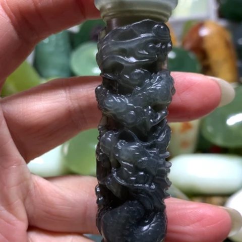 蛇纹石玉未镶嵌手把件