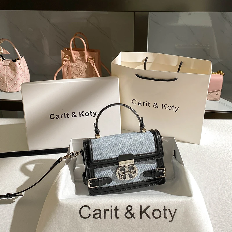Carit Koty小众牛仔小方包2025爆款高颜值小包包女百搭手提包斜挎