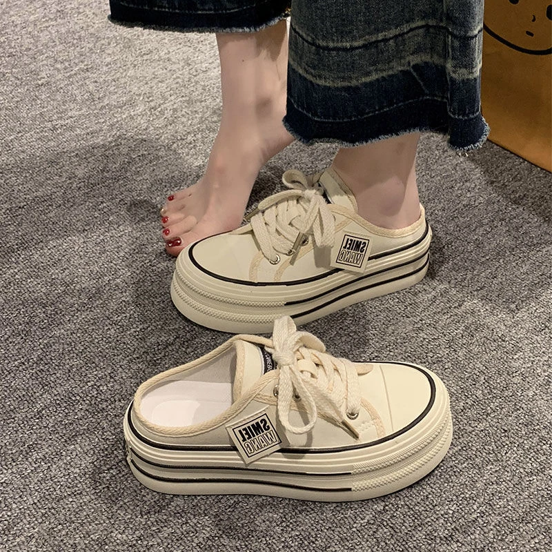 高帮拖鞋时尚春夏休闲风溶解鞋包头韩版平跟包头拖百搭小众