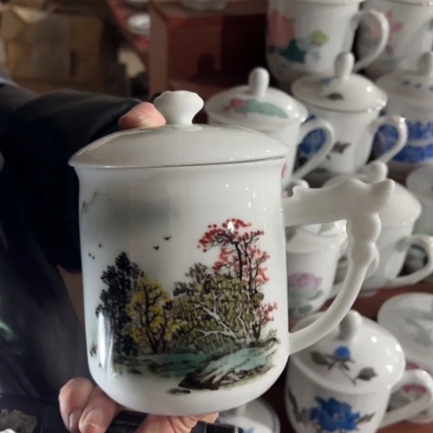 杯手绘釉下作品600毫升