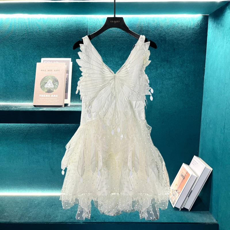 【CENFUN】小众轻奢名媛设计感镂空V领吊带连衣裙E55355