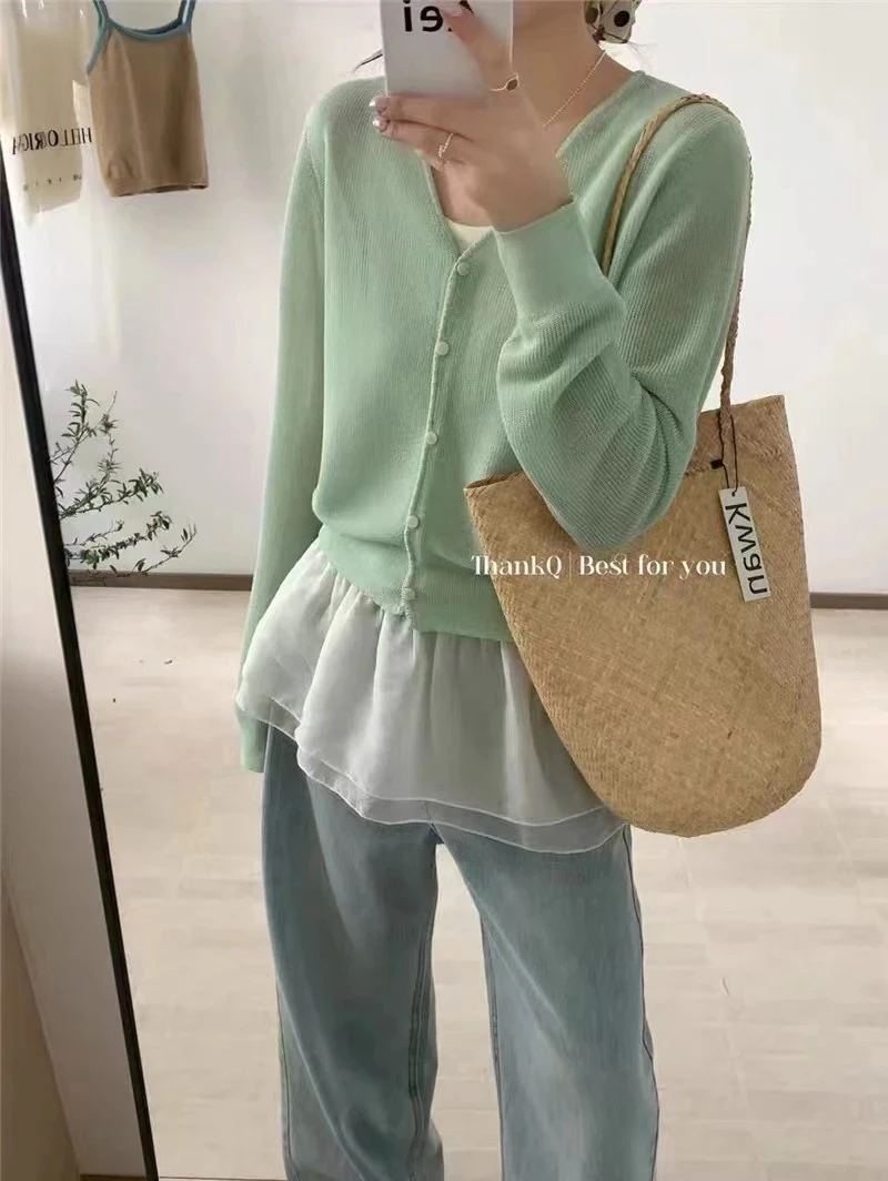 薇莎608【白月光】曲珠针织小开衫显瘦百搭温柔上衣