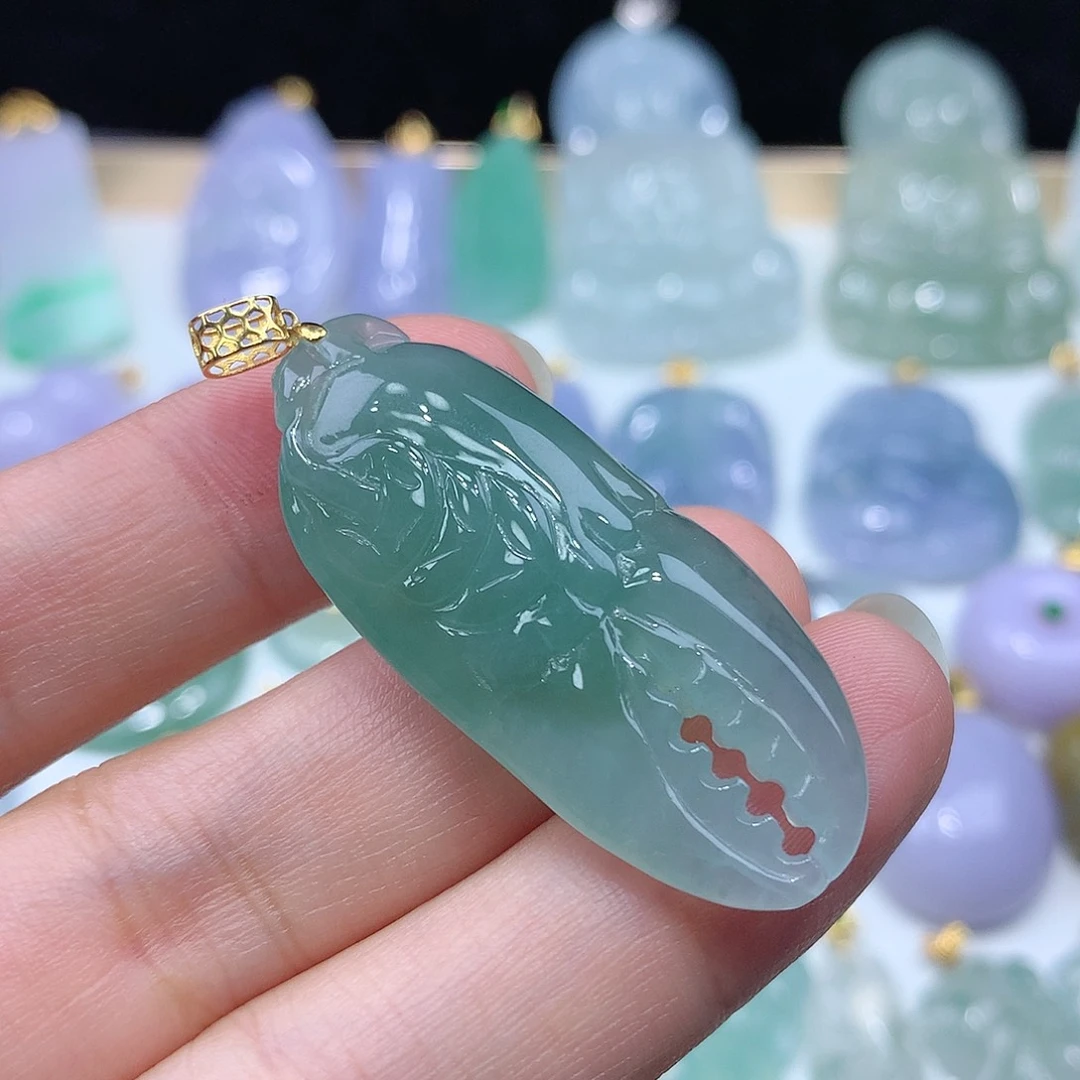 颈饰18K金镶嵌翡翠翡翠