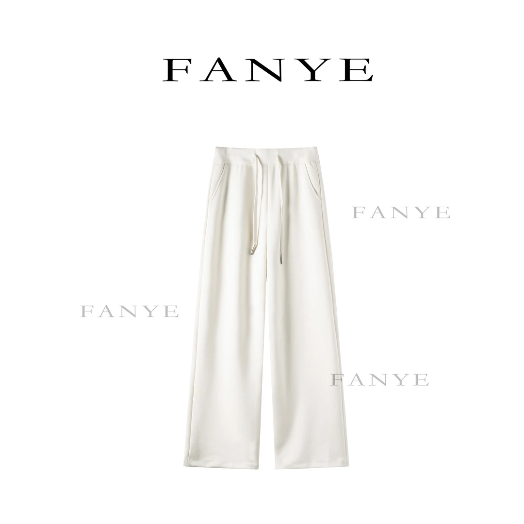 FANYE 2025冬季新款极简蚕丝羊绒小直筒休闲裤79195