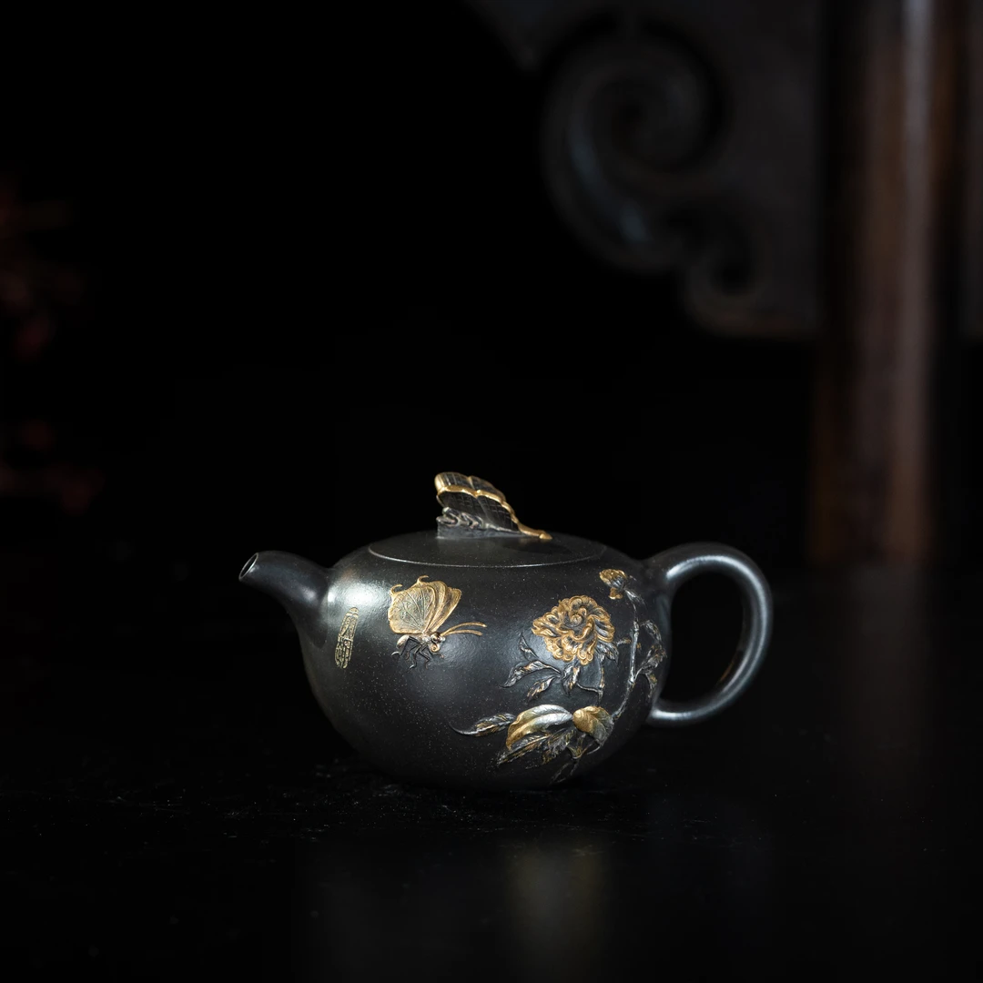 【龙德堂】花开自在 夏淑君 九龄君子兰 205cc 紫砂壶