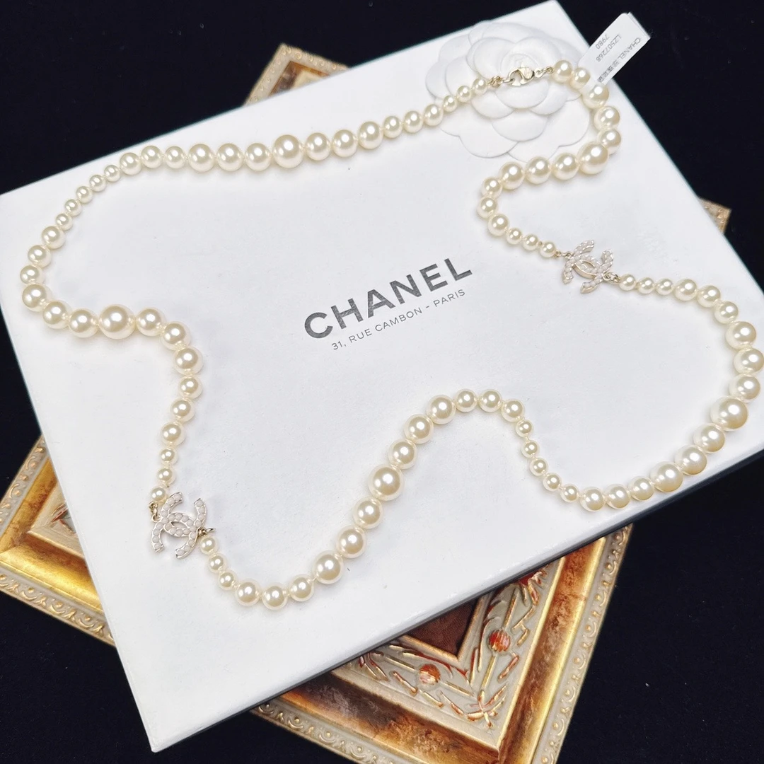 95新 Chanel/香奈儿 柚礼中古/香奈儿双c珍珠项链lz509530
