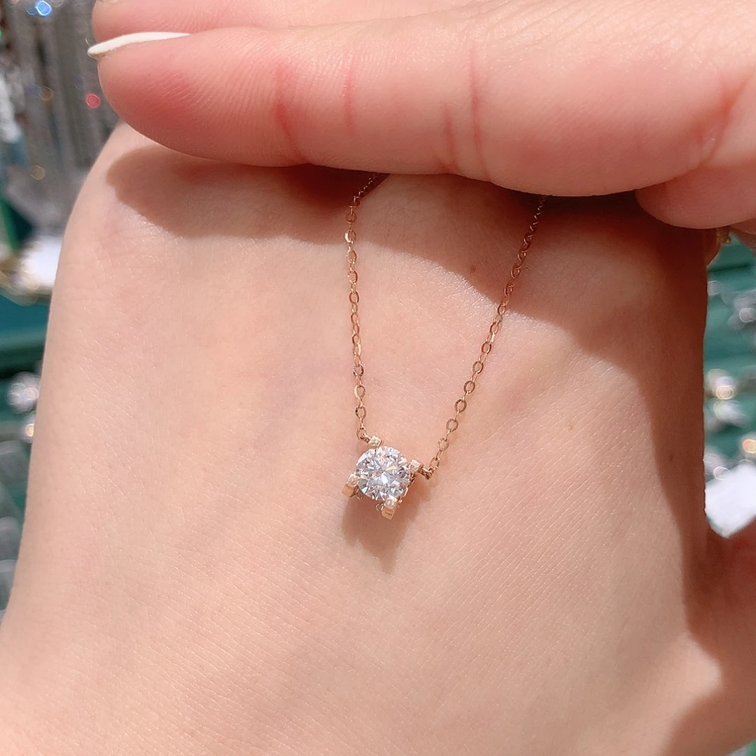 合成钻石颈饰18K金镶嵌卡家链