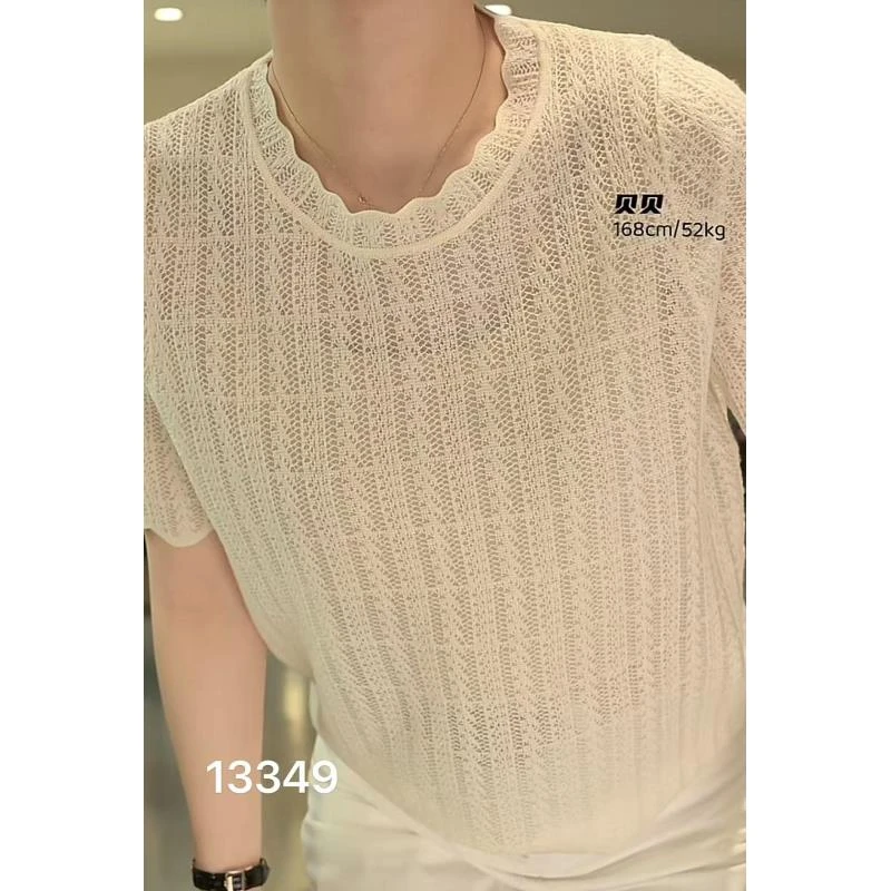 13349（部分无水洗唛，介意慎拍）CHUXUN新款蕾丝镂空短袖