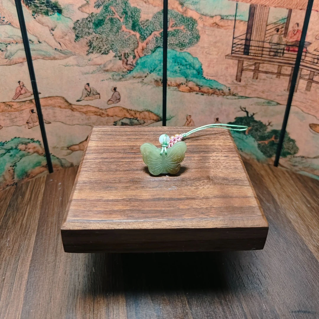 Z和田玉蝴蝶钥匙扣1992