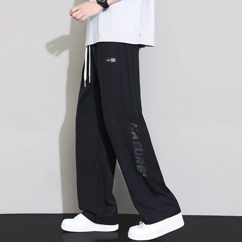 夏季薄款冰丝裤子男孩初高中学生休闲长裤青少年大童速干运动卫裤