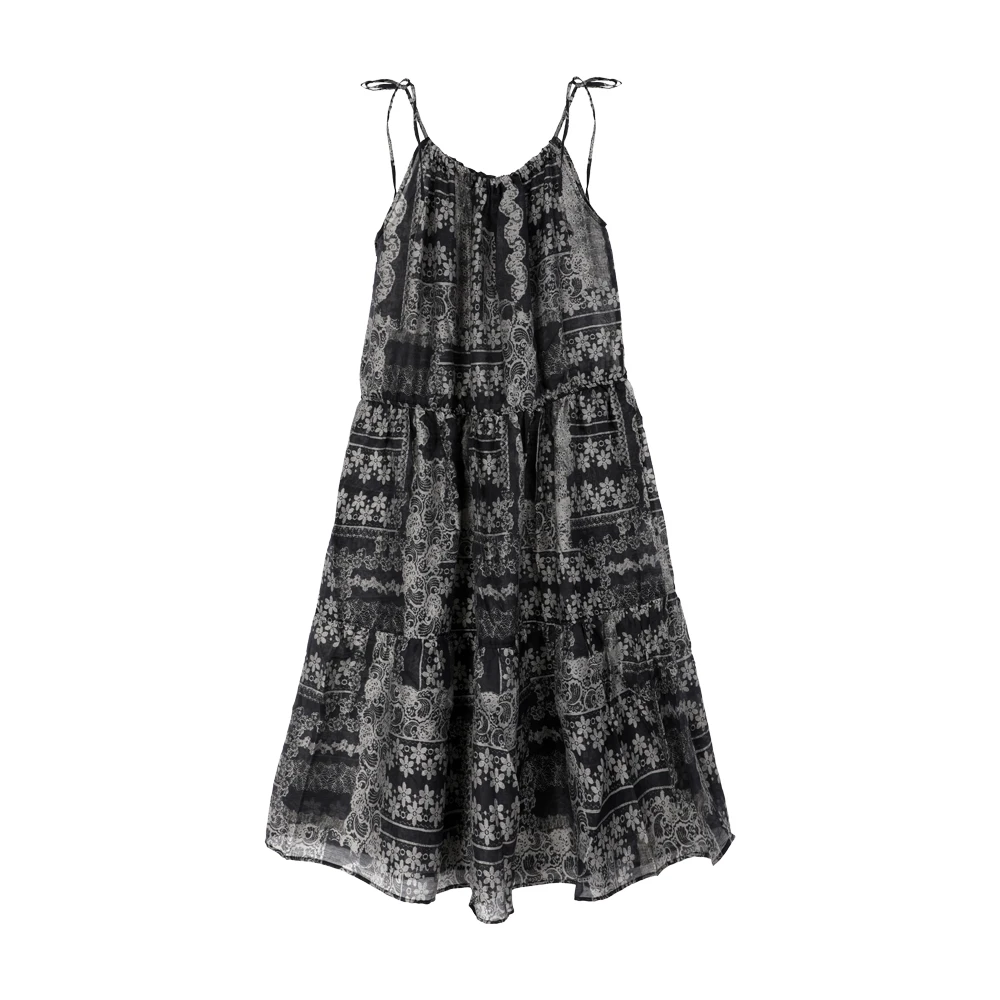 RAQZ63179春夏印花裙子法式吊带静奢风气质薄纱连衣裙女