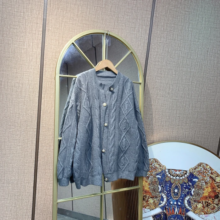 BP450孕妇灰色毛衣开衫100-140