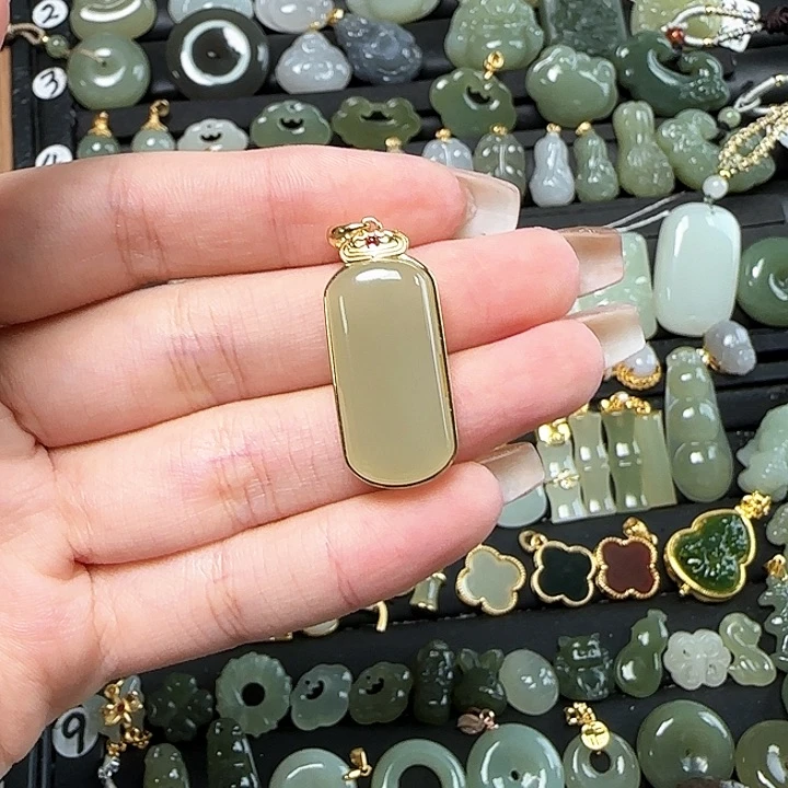 和田玉银S925镶嵌颈饰