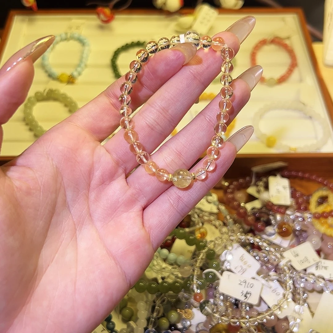 烟晶手链银S925镶嵌T黄888