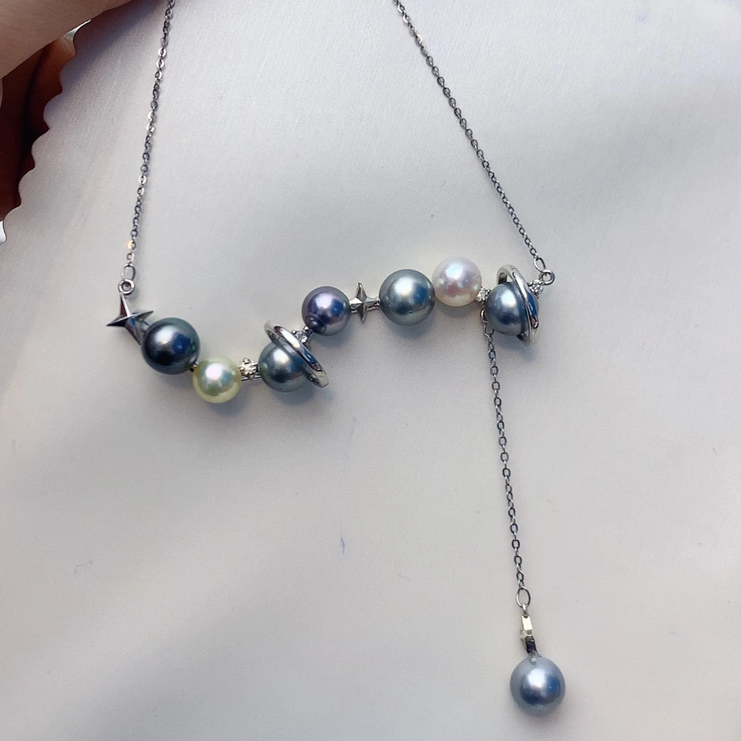 颈饰银S925镶嵌海水珍珠W13