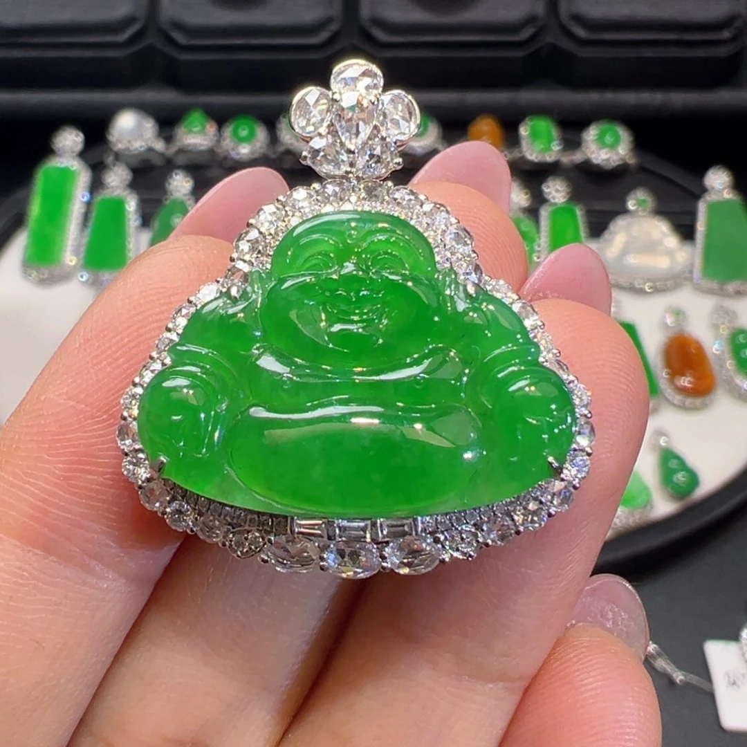 翡翠18K金镶嵌颈饰收到货48小时鉴赏期