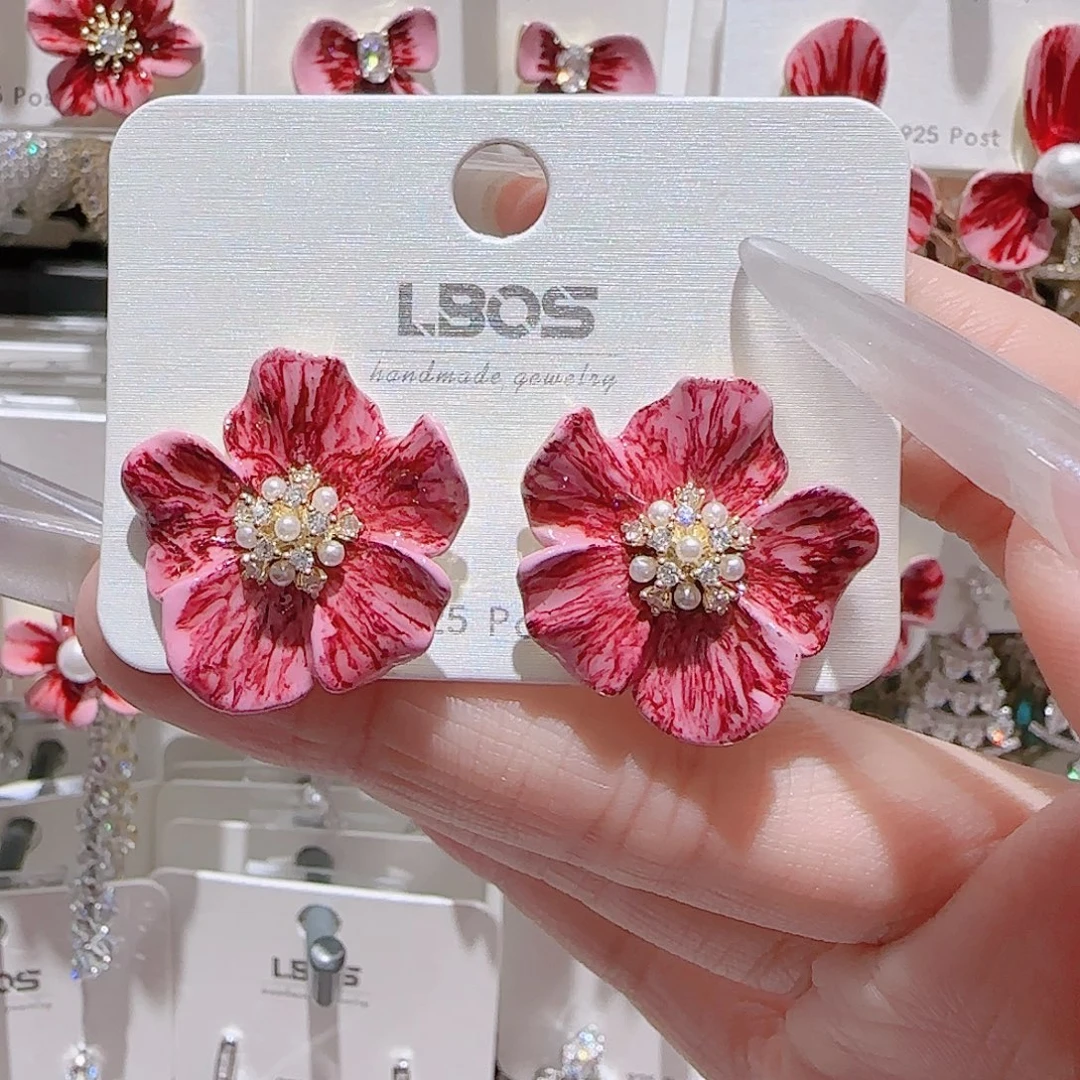 锆石铜合金925银耳环