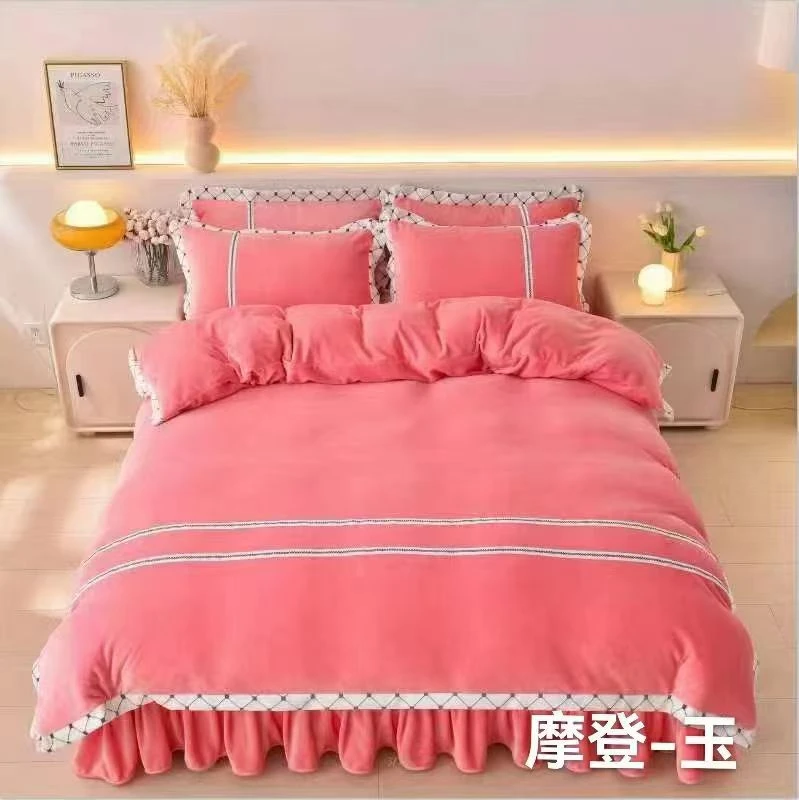 2025加厚牛奶绒四件套加绒加厚亲肤保暖双面绒轻奢欧式