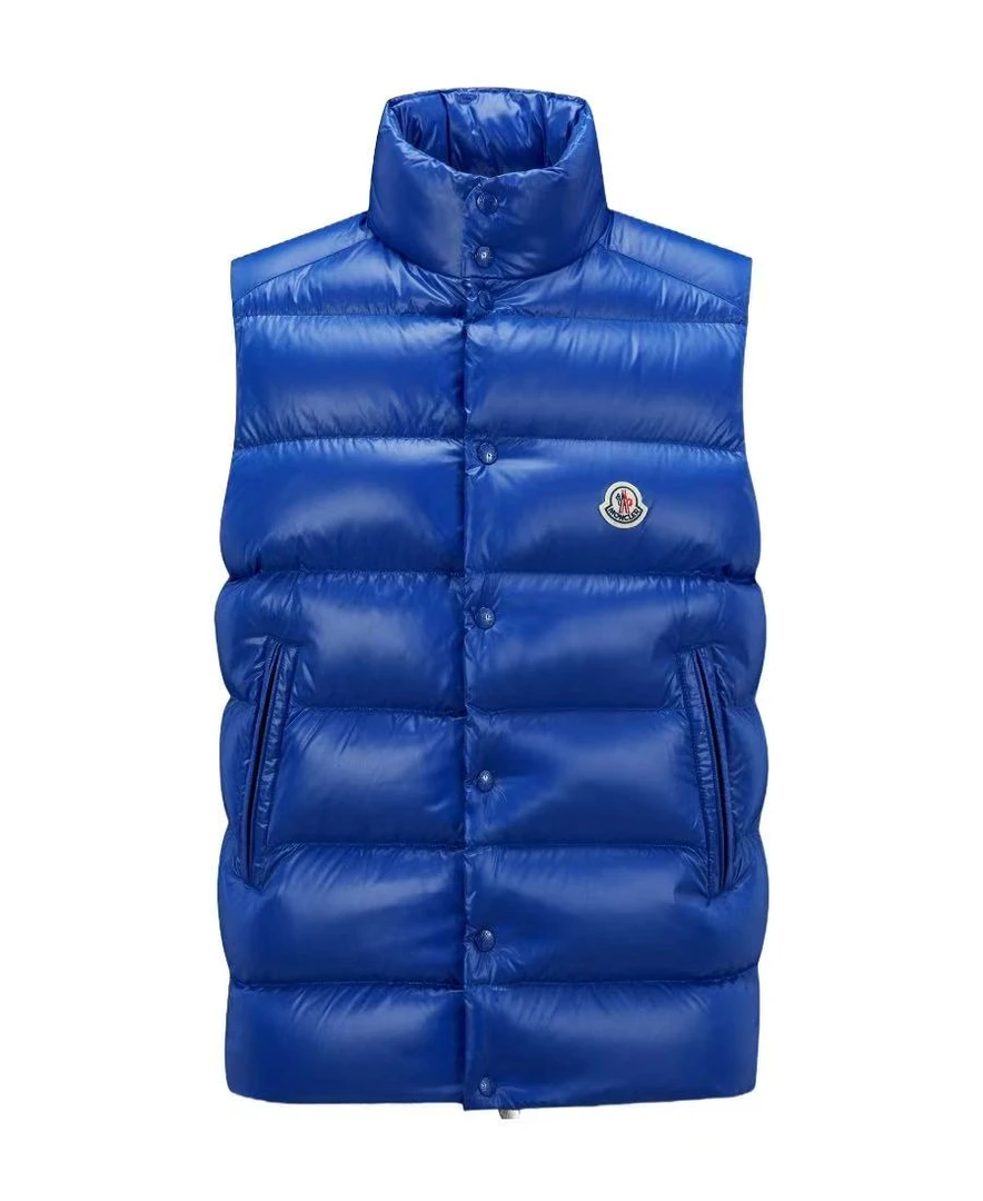 未使用 MONCLER 徽标纯色双拉链无袖马甲羽绒服