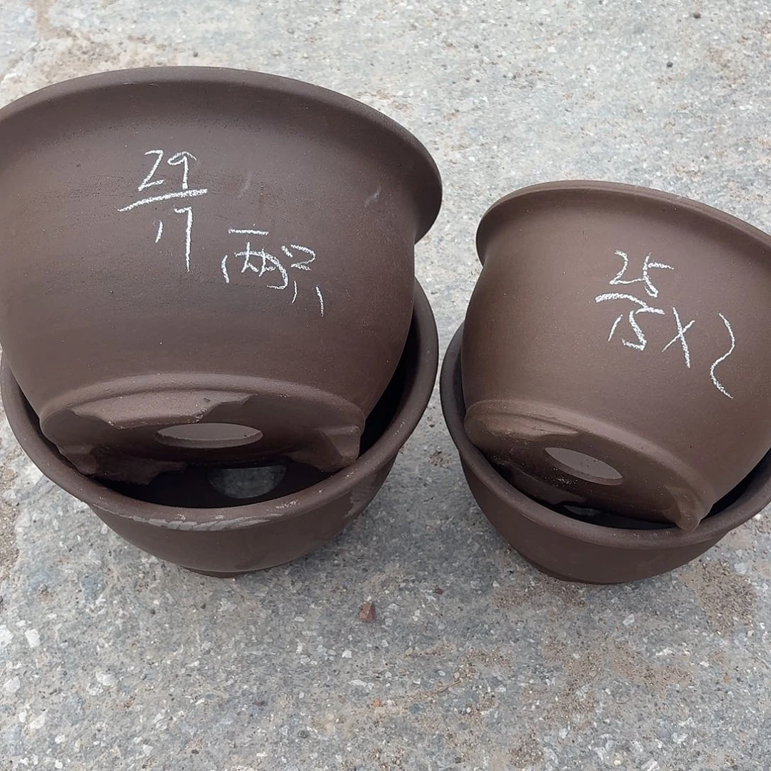 宜兴紫砂花盆，现货发