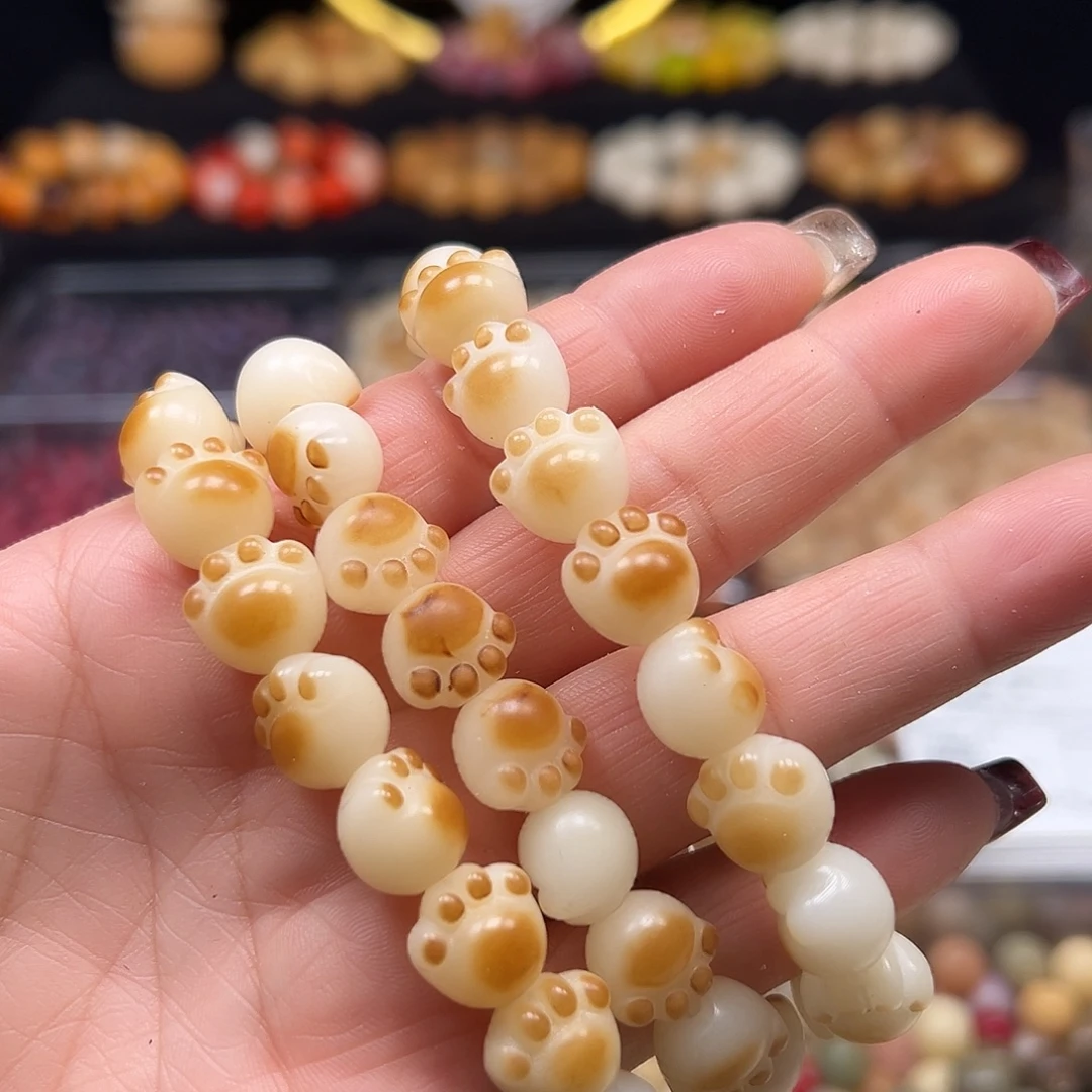 手串菩提根/象牙果微瑕卡12炭烧猫爪10条170颗