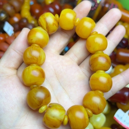 琥珀未镶嵌手链蜜蜡