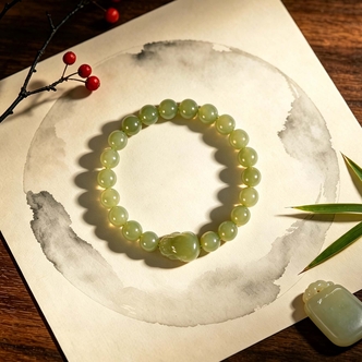天然和田玉配和田玉貔貅手链 多样性发一 467