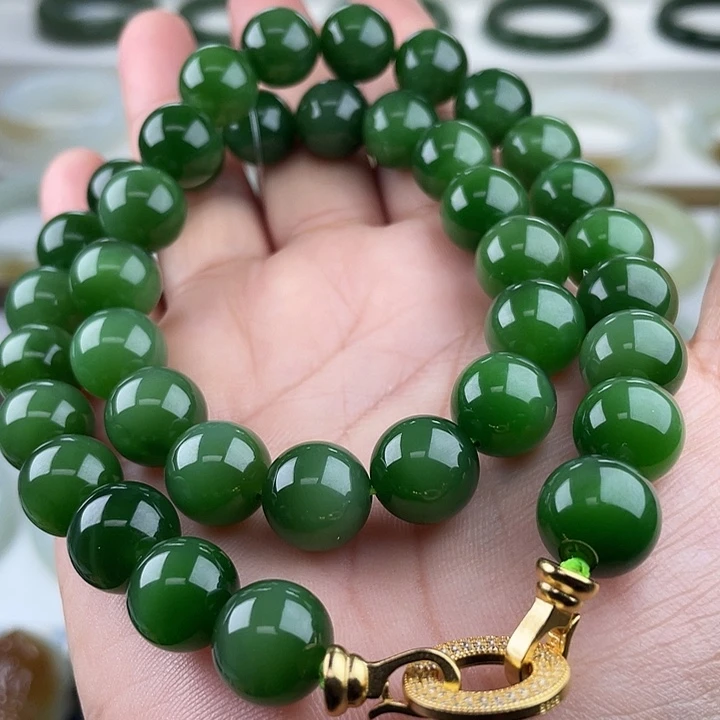 和田玉（碧玉）银S925镶嵌颈饰