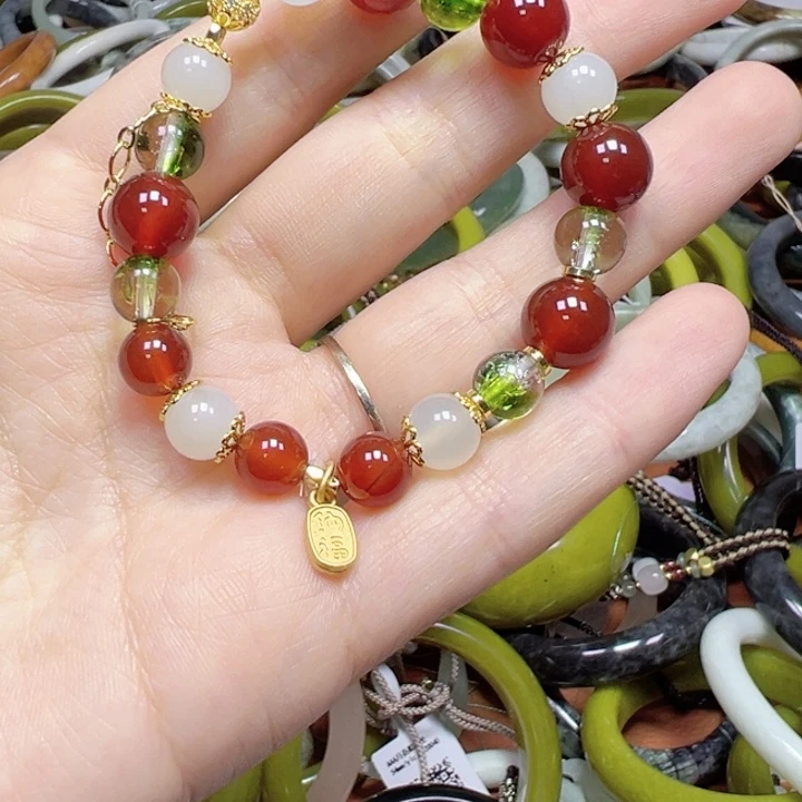 未镶嵌蛇纹石玉手链