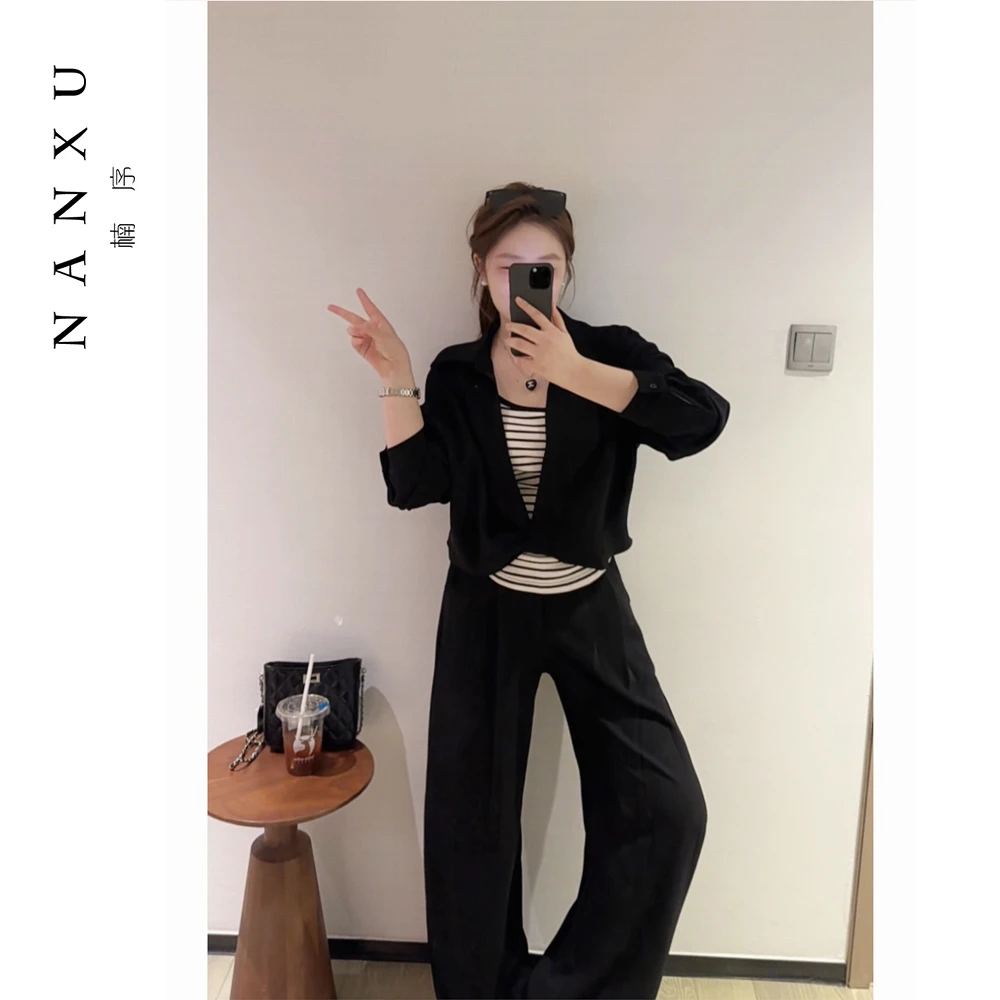 楠序源子微胖女装 洋气衣服女装秋季2025爆款韩系显瘦套装YZ35189