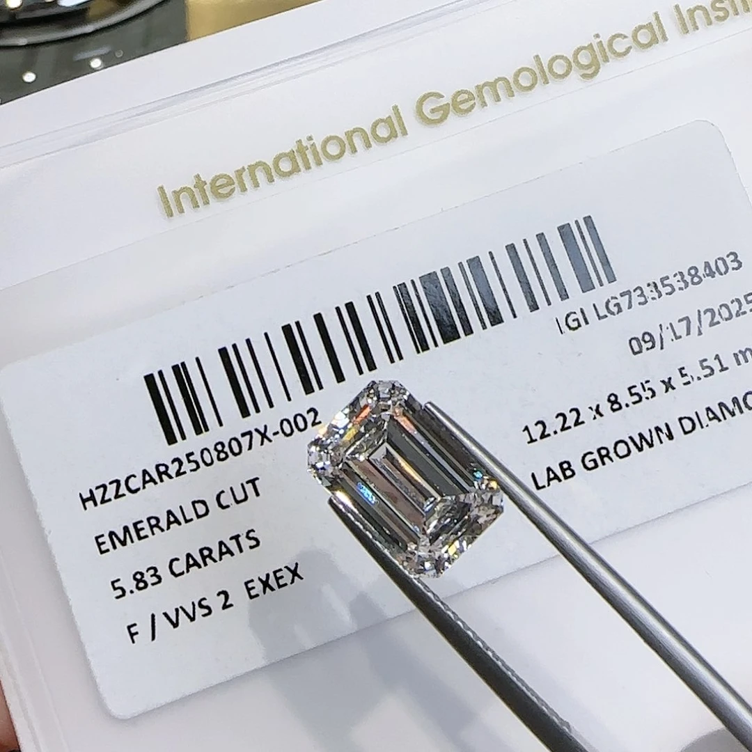 【闪购商品】裸石实验室培育钻石5.83克拉祖母切无荧光无改色