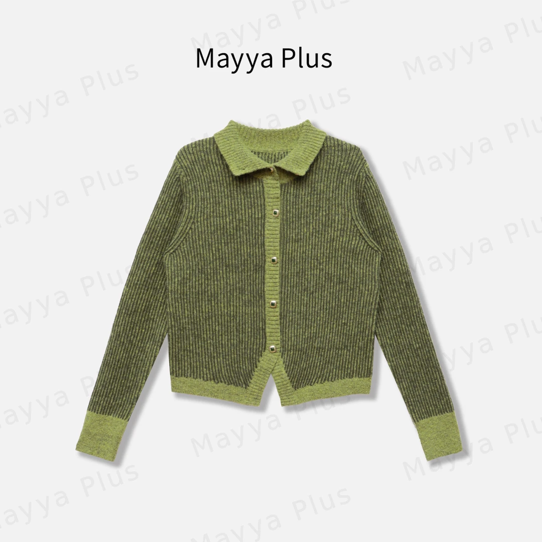 【牛油果】Mayya Plus麦芽定制气质显瘦流光风针织开衫32537255